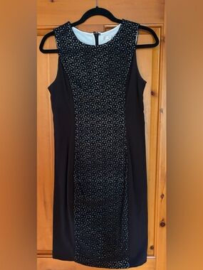 Black Patterned Sheath Dress - Brand:Nougat London